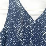 Loft NWT  Womens Coastal Beachy Star Godet Double V Linen Blend Tank Dress S Navy Photo 6