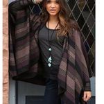 Cruel Girl NWT Cruel Denim Hooded Blanket Striped Poncho Photo 0