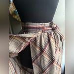 Vintage Albee tan purple plaid wrap midi skirt, size medium Photo 3