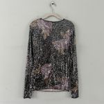 Free People NWT Intimately Gold Rush Black Combo Printed Sequin Long Sleeve Photo 4