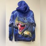 Women's Realistic T Rex Dinosaur Purple Hooded Sweatshirt SZ S Photo 2