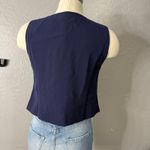 Quince  Stretch Crepe Vest, Textured Navy, S Photo 1