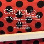 Cacique Sleepwear 14 16 Multicolor Red Black Polka Dot Sleep Shirt Cotton Pajama Photo 3
