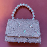 Small sequin and pearl purse Silver Photo 0