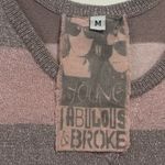 Young Fabulous and Broke Y2K‎  Pink and Gray Striped Sparkle Tank Top Medium Photo 1