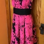 Hot pink artistic pin up style dress Photo 3