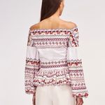 AMUR Alma Embroidered Top‎ Off the Shoulder Boho Organic Cotton Size Small Pink Photo 1