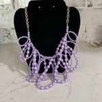 Super Cute Lightweight Beaded Necklace Purple Photo 4