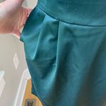 EXPRESS  Forest Green Satin Strapless Pleated Mini Dress Size 4 Photo 11