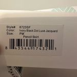 Leota NWT Stitch Fix NWT Ivory Black Dot Luxe Jacquard Pencil Skirt Size PM Photo 3