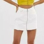 We The Free By Free People Women's Zip It Up Mini Denim Skirt White Photo 0