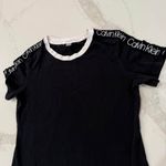 Calvin Klein T-Shirt Dress Short Sleeve Women's Small Black Logo Preppy Casual Photo 1