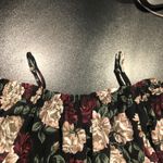 Iz Byer  Small Black Floral Blouse Lace on Bottom Photo 4