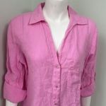 ZARA NWT  Pink Button Down Linen Top size XL Photo 5