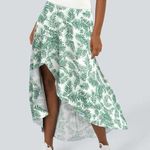 Halara Tropical Leaf Print High-Low Maxi Skirt With Built-In Shorts Palm Print S Photo 0