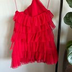 Alexis  Raina Tiered Tulle Halter Mini Dress Cherry Red Size M NWT Photo 11