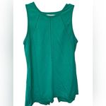 Athleta  Tank Top Green Sleeveless Nylon Back Slit High Neck Workout Photo 1