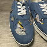 Vintage Sebastino Denim Cat Embroidered Sneakers NEW Blue Size 8 Photo 2