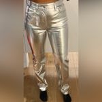 Gap  Metallic Silver Faux Leather
Cheeky Straight High Rise Photo 2