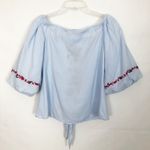 ZARA  Trafaluc Collection Off-Shoulder Embroidered Boho Top S Photo 5