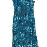 Band of the Free Audette Teal Boho Floral Halter Midi Cowl Back Midi Dress Small Blue Photo 2