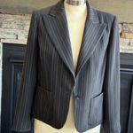Caslon  Dark Gray Striped Blazer Photo 0