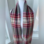 Vintage Fiori di Firenze Gray Pink Plaid Wool Scarf w Fringe Made in Italy Photo 9
