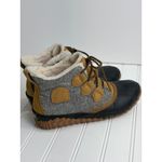Sorel Gray Tan Ankle Duck Boots Faux Shearling Lined Waterproof Women's 7 Photo 9