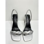 Abound  Sandals Womens Size 6.5 Ryleigh Silver Braided High Heel Open Toe Photo 3