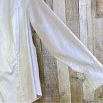 Lane Bryant Size 24 White Long Sleeve Hidden Button Front Shirt w/Button Front Photo 6