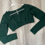 Outdoor Voices Top scult longsleeve crop womens Green (large) activewear workout Photo 0