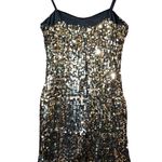 Siren Lily  Womens Medium Gold Sequin Sparkly Gold Dress Photo 1