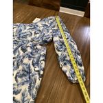 Cami NYC  Pandora one shoulder puff sleeve cut out linen mini Dress blue multi 8 Photo 4