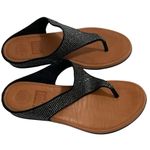 FitFlop Sandals Women’s Size 7 Banda Glitz Black Rhinestone Thong Slip On Shoes Photo 0