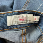 Torrid Black Side Stipe Raw Hem Denim Skirt Photo 4