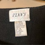 Jenny Vintage Ramie Short Sleeve Sweater Floral Safari Animal Print Black XL Photo 2