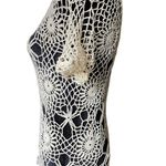 Handmade Cream Boho Hippie Eclectic Witchy Earthy Sunburst Floral Crochet Top Size M Photo 2
