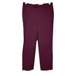 J Crew Pants Women 0 Maroon Purple Tollegno 1900 Fabric Ankle Dress Pants Preppy Photo 0