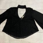 Show Me Your Mumu Black Olsen Bell Sleeve Metallic Polka Dot Blouse Photo 2