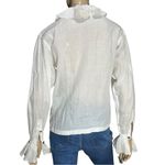 Workers for Freedom Women’s Size S White Linen Button Down Poet Shirt Blouse Photo 4