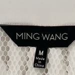 Ming Wang  Full Zip Mesh Jacket Women's  M White w/Black Trim
3/4 Sleeves Classic Photo 1