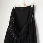 DKNY Women’s Black Pleated Maxi Skirt w/ Silver Studs Photo 6