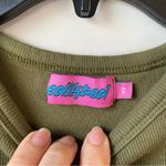 Edikted  Margot Tiered Ruffle Mini Dress Olive‎ Green XS Photo 3