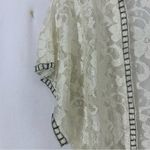 Investments  Short Sleeve Lace Cardigan Blouse Womens Large Cream Photo 7
