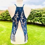Ultra Pink  Crochet Open Back Fringe Tank Photo 5