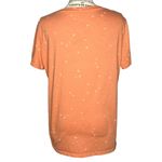 a.n.a  LARGE Orange Gold Pink Star Print Short Sleeve V-Neck Tee Shirt Top Photo 4