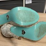 Betsey Johnson  SB Sage Elegant Silver Peep Toe Heels with Rhinestones and Pearls Photo 4