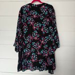 Woman Within  Women’s 4X Black Floral Tunic Longsleeve Blouse Top Plus Size Photo 3