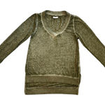 Abound ⭐️ green vintage looking high low long sleeve vneck sweater size XS Photo 0