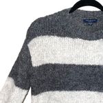 American Eagle Jegging Fit Gray Striped Plush Oversized Sweater Photo 3